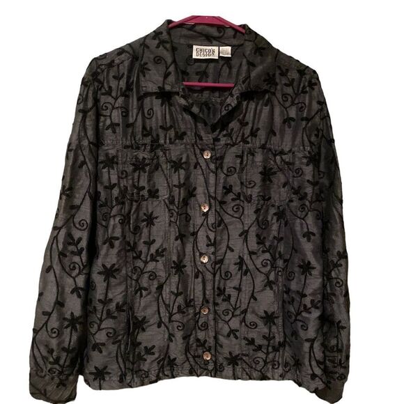 Chico’s Embroidered Jacket Size Medium - Picture 1 of 10